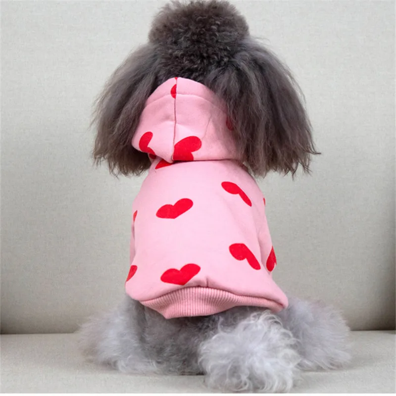 Heart Pattern Hoodie - Soft And Cute For Dog
