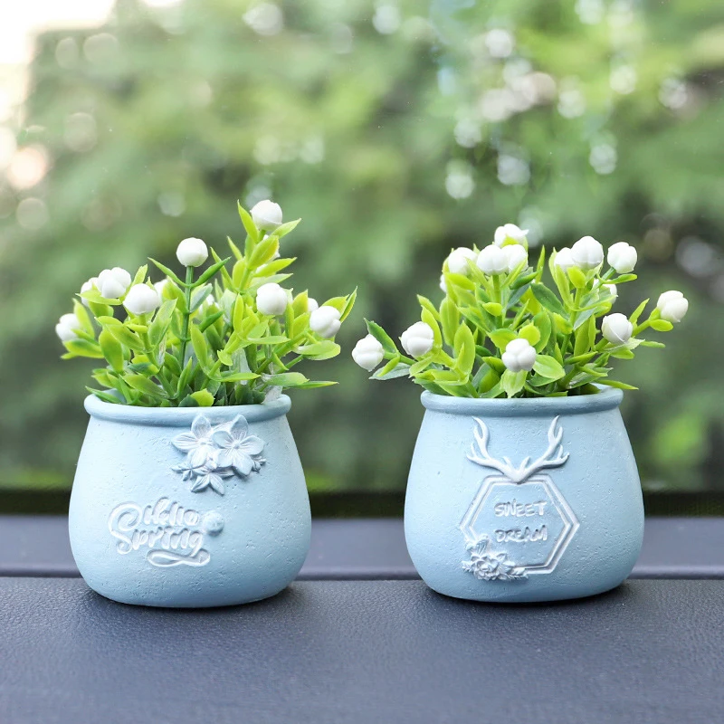

Mini Plant Pot Car Decoration Small Micro Landscape Simulation Flowerpot Creative Immortality Potted Flowerpot