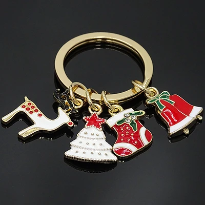 XDPQQ милый Рождественский подарок кольцо для ключей из сплава Изысканная краска брелок ручной работы Рождественский подарок для мужчин и женщин использование в рукоделии подарок - Цвет: Photo Color