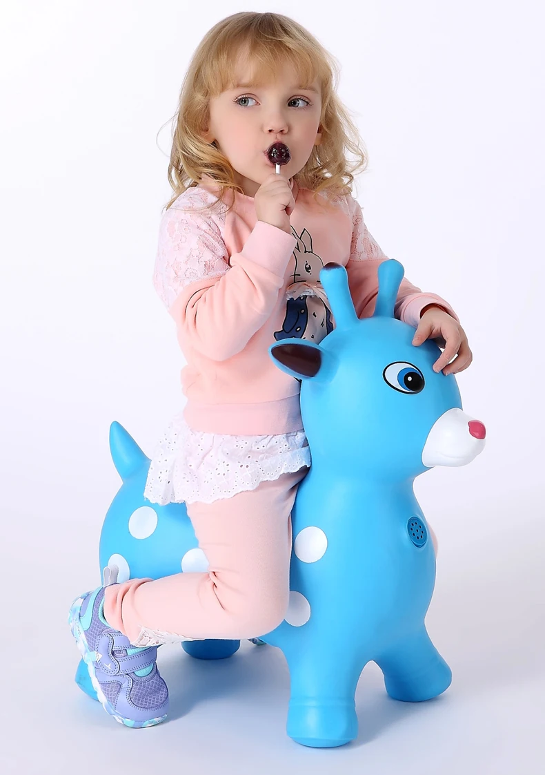 Music Balls Cartoon Deer Jumping Horse with Haha Extra-large Thickening Baby Toy Infant Child Riding