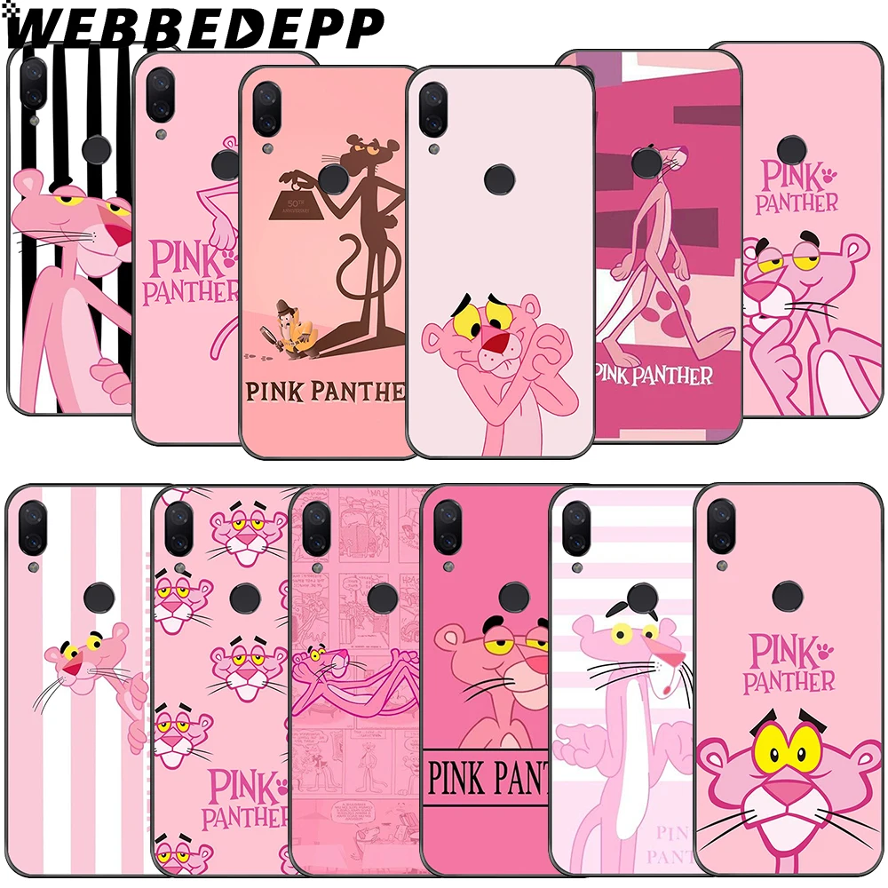 

WEBBEDEPP Lovely Pink Panther Soft Case for Xiaomi Redmi GO Note 4 4X 5 6 pro 5A Prime 7 8 Pro Cover