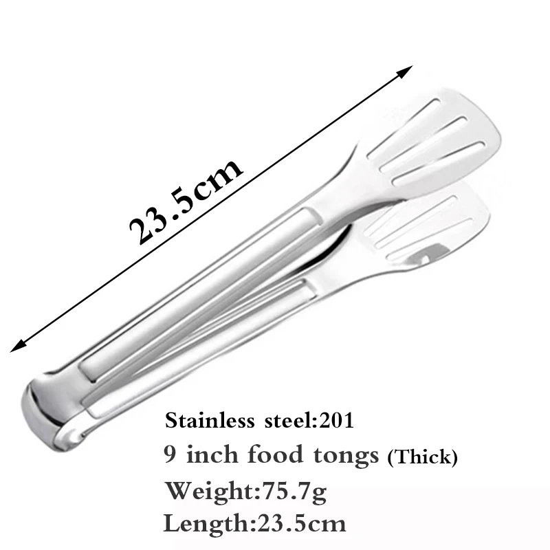 Food Tong Stainless Steel Kitchen Tongs Bread Clip Non-slip Cooking Clip Clamp BBQ Salad Tools Grill Kitchen Accessories