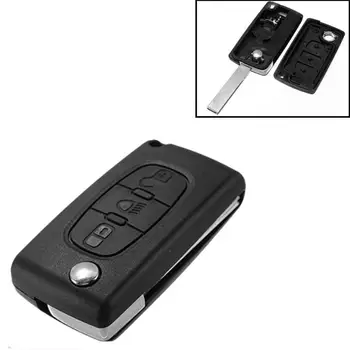 

Universal Portable Folding Flip 3Button Remote Key Case Shell For Citroen C2 C3 C4 C5 C6 Keyless Entry Fob Cause Car Alarm Cover