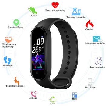 

M5 Smart Watches Bluetooth Bracelet Sport Watch Fitness Tracker Pedometer Heart Rate Monitor SmartBand Wristband for Android IOS