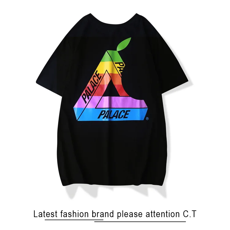

Palace Rainbow Apple iPhone Printed Cool Popular Short Sleeve Purchasing Agents Hot Selling T-shirt