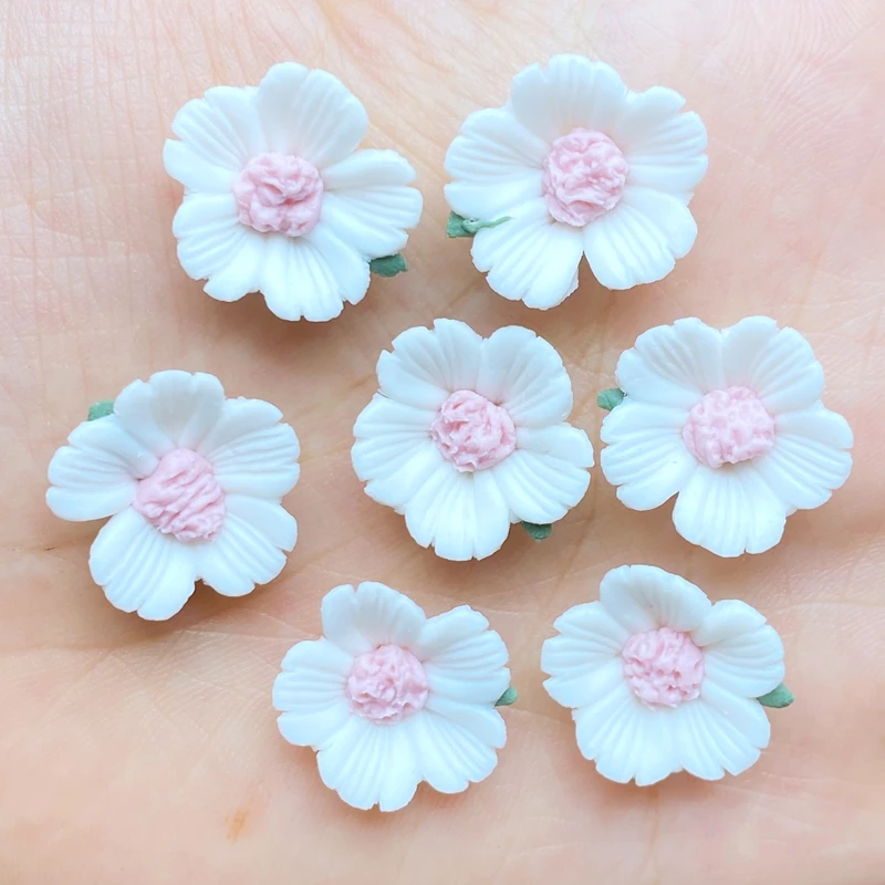 10Pcs New Cute Ceramic Flower Flat Back Cabochon Scrapbook Kawaii DIY Embellishments Accessories K15 mini horse figurines