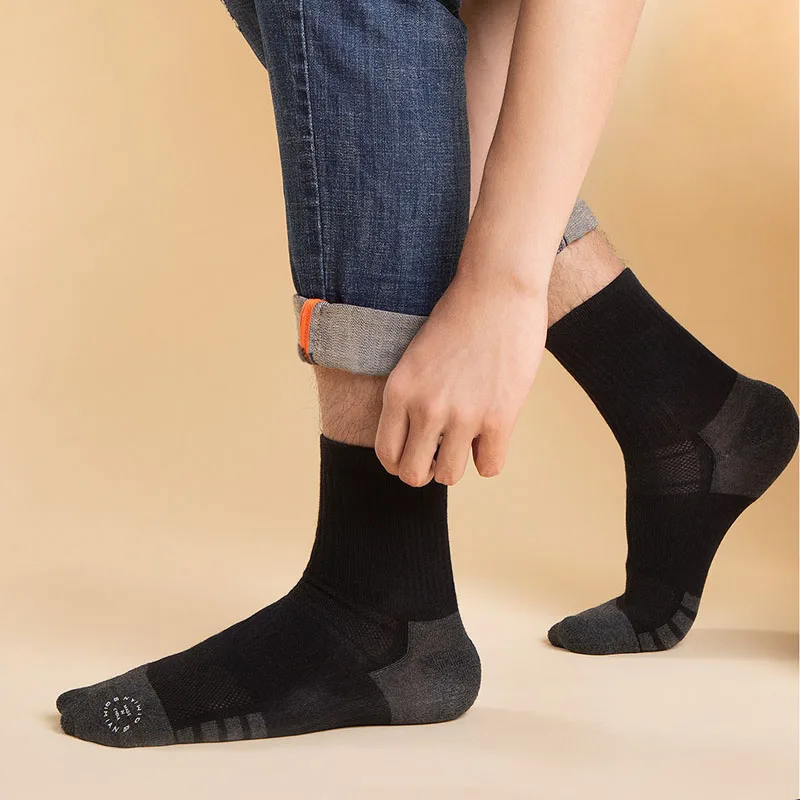 Xiaomi Qimian/антибактериальные хлопковые мужские носки, Осенние повседневные хлопковые носки, мужские носки средней длины, 4 цвета