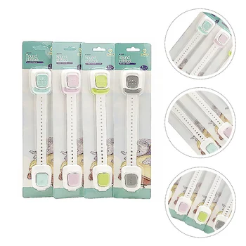 

4pcs Cabinet Locks Multipurpose Lock Guard Simple Baby Lock Anti-pinch Lock Practical Safety Lock for Refrige Drawer Door