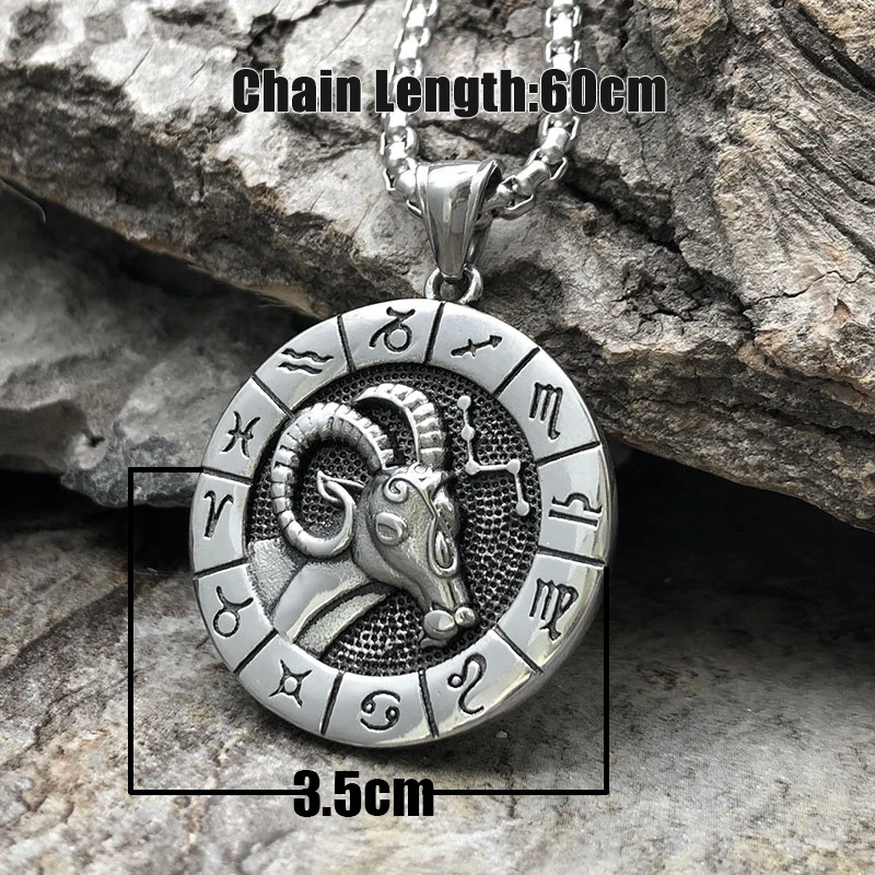 Silver Color 12 Constellation Zodiac Sign Pendant Necklace - Image 6