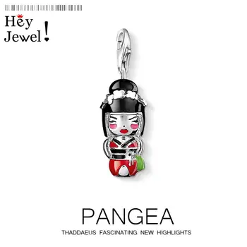 

Kimono Japan Doll Charm 2019 Vintage Fashion Women Jewelry 925 Sterling Silver Ethnic Pendant Fit Bracelet