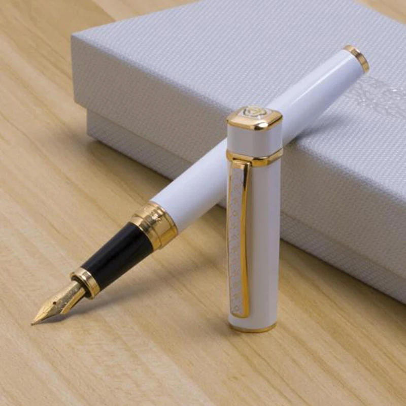 Hero 979 New Square Cap Metal Fountain Pen Golden Plates Clip Iridium Fine Nib 0.5mm Wonderful Office School Writing Ink Pen