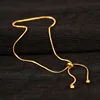 Minimalist Design Gold Snake Bone Chain Titanium Steel Bow Anklet For Woman 2021 Korean Fashion