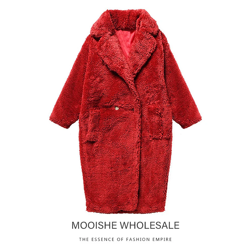 

2019 New Winter Coat Lamb Wool Classic Star Suit Collar Into The Coat And Long Sections Leather Grass