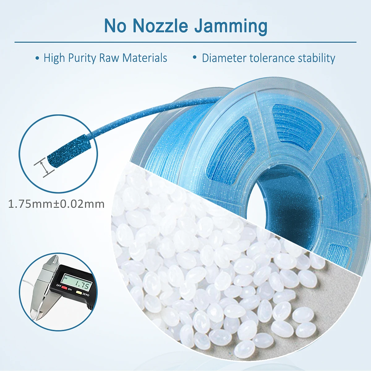 PLA Twinkling Filament 1kg 1.75mm Diameter Tolerance 0.02mm PLA Twinkle Blue Black Sparkle Glitter 3D Printer Printing Material