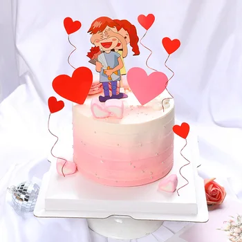 

Valentine`s Day Couples Cake Topper Set for Girlfriend Lovers Wedding Decoration Birthday Cake Decoration Cake Supplies