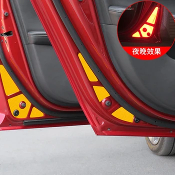 

For Mazda3 Axela 2020 Red or Yellow Car Door Reflective Sticker Luminous Warning Car Accessories 18pcs