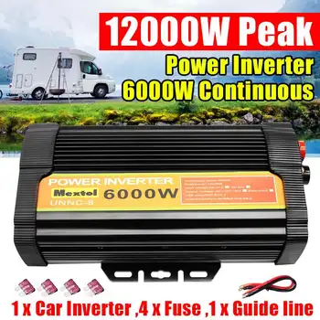 

Dual USB Max 12000 Watts 6000W Power Inverter DC 12 V to AC 110 Volt Car Adapter Charge Converter Modified Sine Wave Transformer
