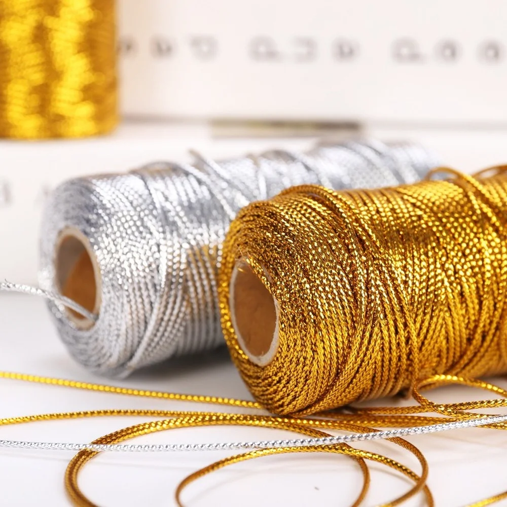 100 Meters/Roll 1.5mm Fashion Gold Silver Cord Nylon Thread String Rope Bead Wires For DIY Handmade Braided Jewelry Making | Дом и сад