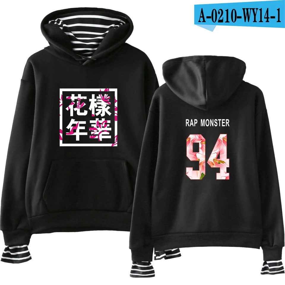 black Bangtan мальчики JUNG KOOK JIN V пуловер кепка хип хоп Kpop Harajuku одежда поддельные две части толстовки кофты для женщин/мужчин kpop - Цвет: black
