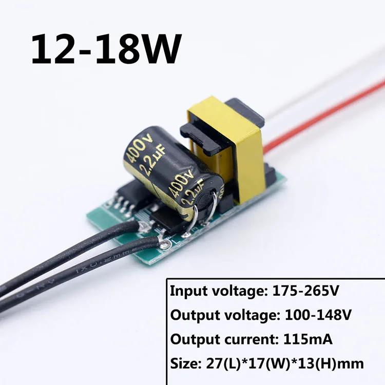 12-18W 10pcs 10 шт. светодиодный неизолированный драйвер 3-7 Вт 7-9 Вт 9-12 Вт 12-18 Вт 115ма Светодиодный источник питания AC175-265V Трансформаторы освещения для smd светодиодная лампочка - Цвет: 12-18W 10pcs