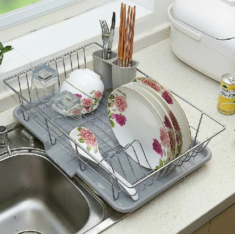 

Wire Dish Rack Metal Stainless Steel Kitchen Shelf Bowls And Chopsticks Tableware Iron Wire Storage Rack Water Draining Dish Rac