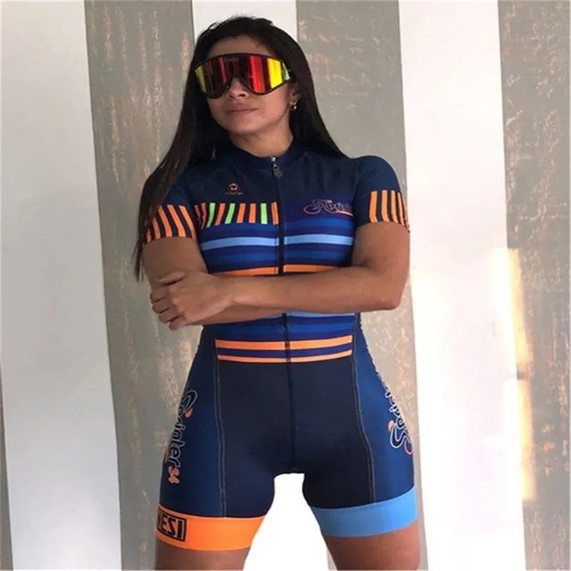 

frenesi Cycling summer women short sleeve cycling jumpsuit bike wear roupa ciclismo go pro bicycle sportwear triathlon skinsuit