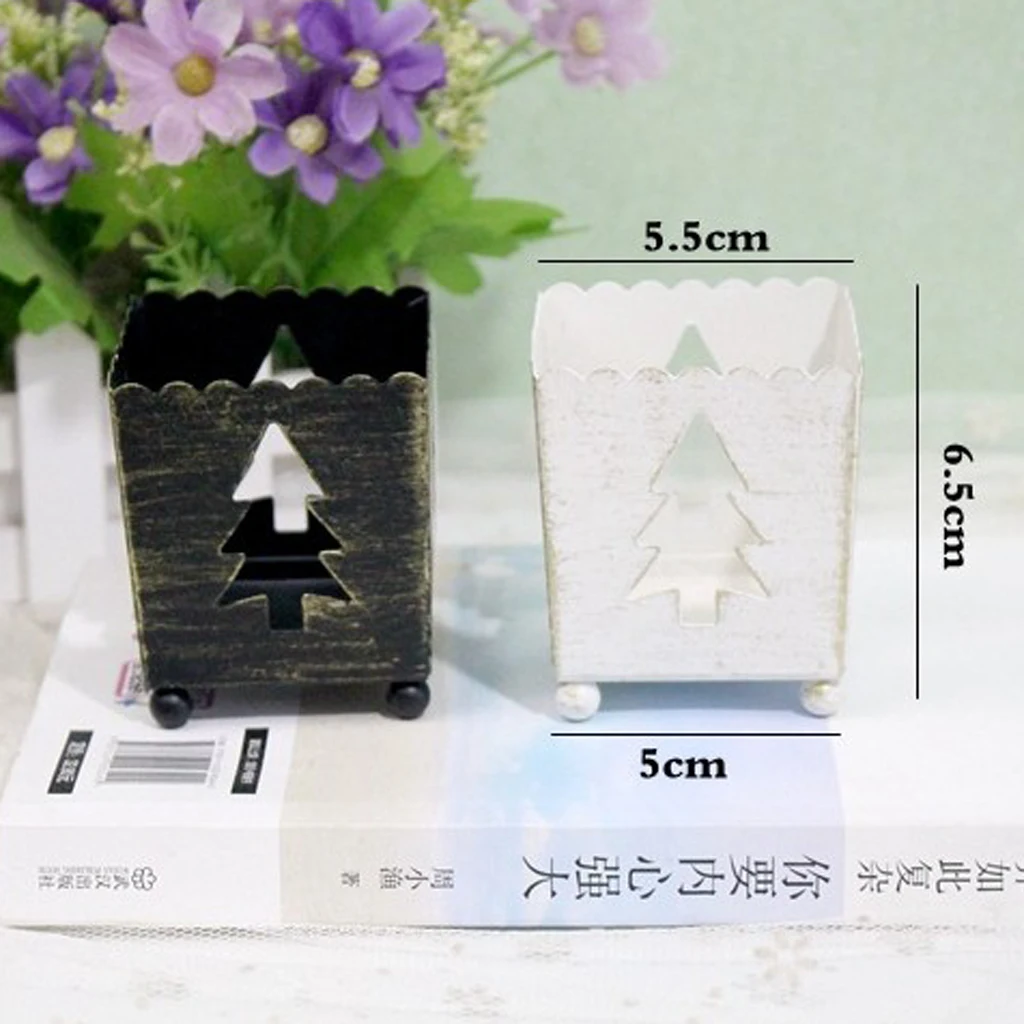 European Christmas Decor Metal Hollowed Lantern Iron Candle Holder Tea Light Candlestick Lantern Home Festival Decoration Gifts