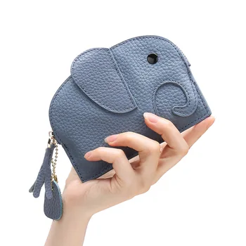 

Women Genuine Leather Coin Purse Cute Elephant Mini Creative Female Coin Purse