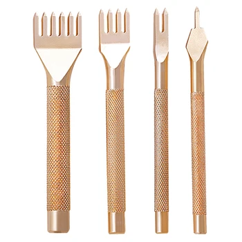 

1Pcs 4mm 1/2/4/6 Prong Inch Chisel Leather Craft Tools Hole Punch Lacing Stitching Perforate Leather Hole Puncher