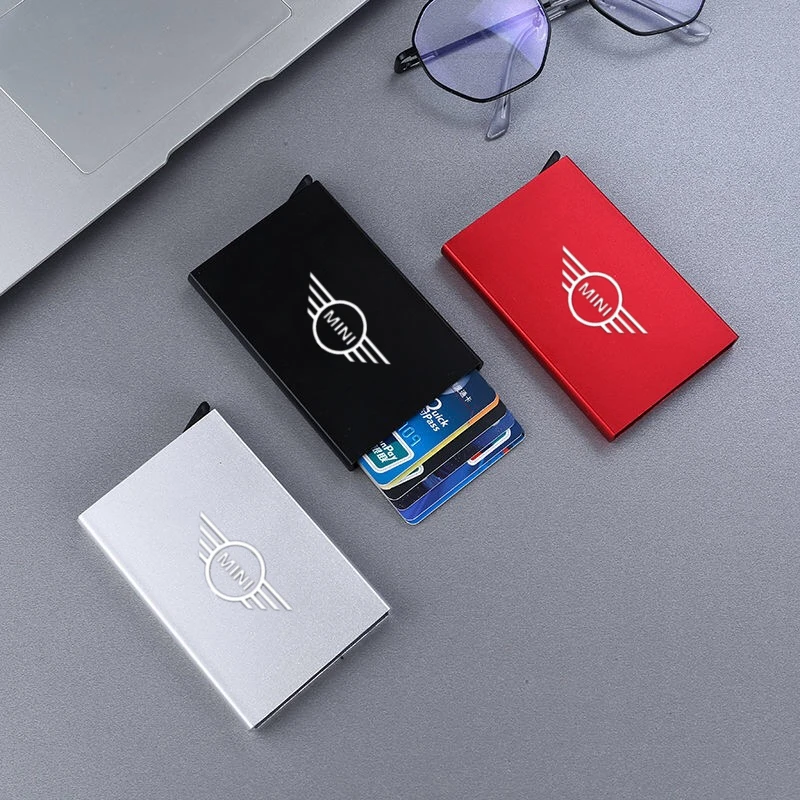 

Smart Wallet Thin ID Card RFID Case Automatically Metal Bank Credit Card Case For Mini Cooper Countryman F54 F55 F60 R55 R56 R60