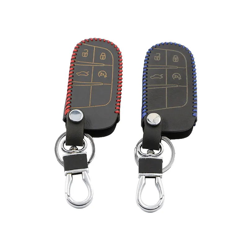 

Leather Car Key Cover Key Case for Jeep Renegade Patriot Cherokee Wrangler Grand Cherokee Compass 2014 - 2019
