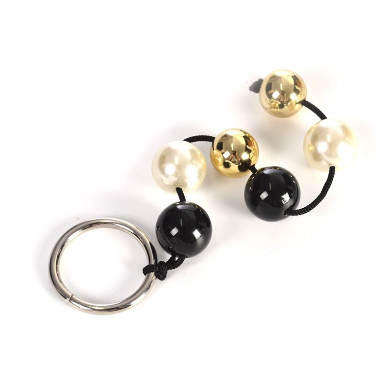 1.8cm Dia Anal Beads Gold Black White Beaded Balls Bolas Chinas Gay Prostata Toys Adult Butt Plug Sex Toys. | Красота и здоровье