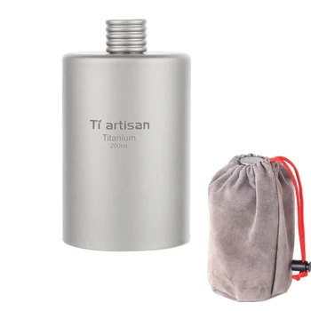 

200ml Titanium Cylindrical Drinkware Outdoor Portable Wine Flask Travel Ultralight Flagon Bottle
