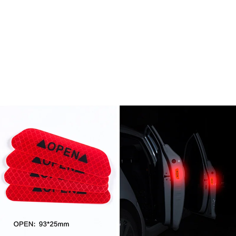 4pcs Car door safety anti-collision warning reflective stickers OPEN For Alfa Romeo Mito Spider GT Giulietta | Автомобили и