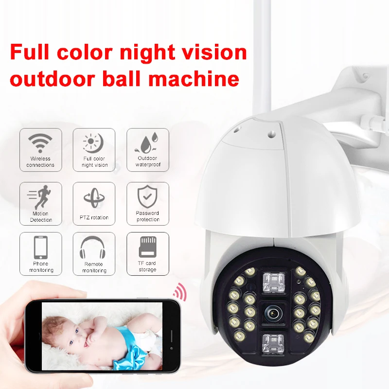 

Wifi Camera Network Cam Wifi Security Camera IP66 Outdoor Pattern 20LED Dual Antennas Indoor Night Vision Home Surveilance