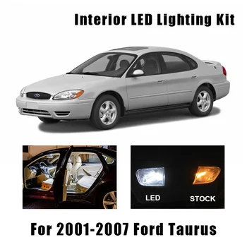 

10pcs White LED Interior Light Reading Ceiling Bulbs Kit Fit For 2001-2005 2006 2007 Ford Taurus Cargo Glove Box License Lamp