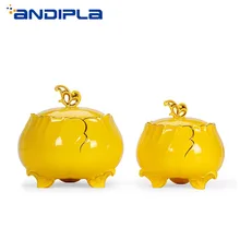 Китайский высококачественный чайный набор кунг-фу керамическая чайная канистра красный, глянцевый контейнеры для чая конфеты банка кофе бак чай Caddy креативный домашний декор