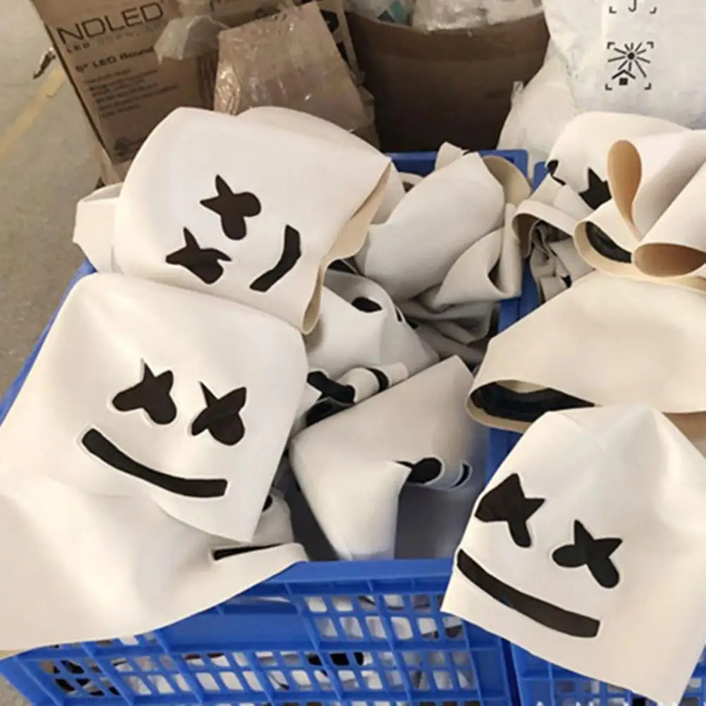 DJ Marshmello форма светящаяся латексная маска Вечерние Маски для костюмов для взрослых смешной реквизит для Хэллоуина вечерние реквизит