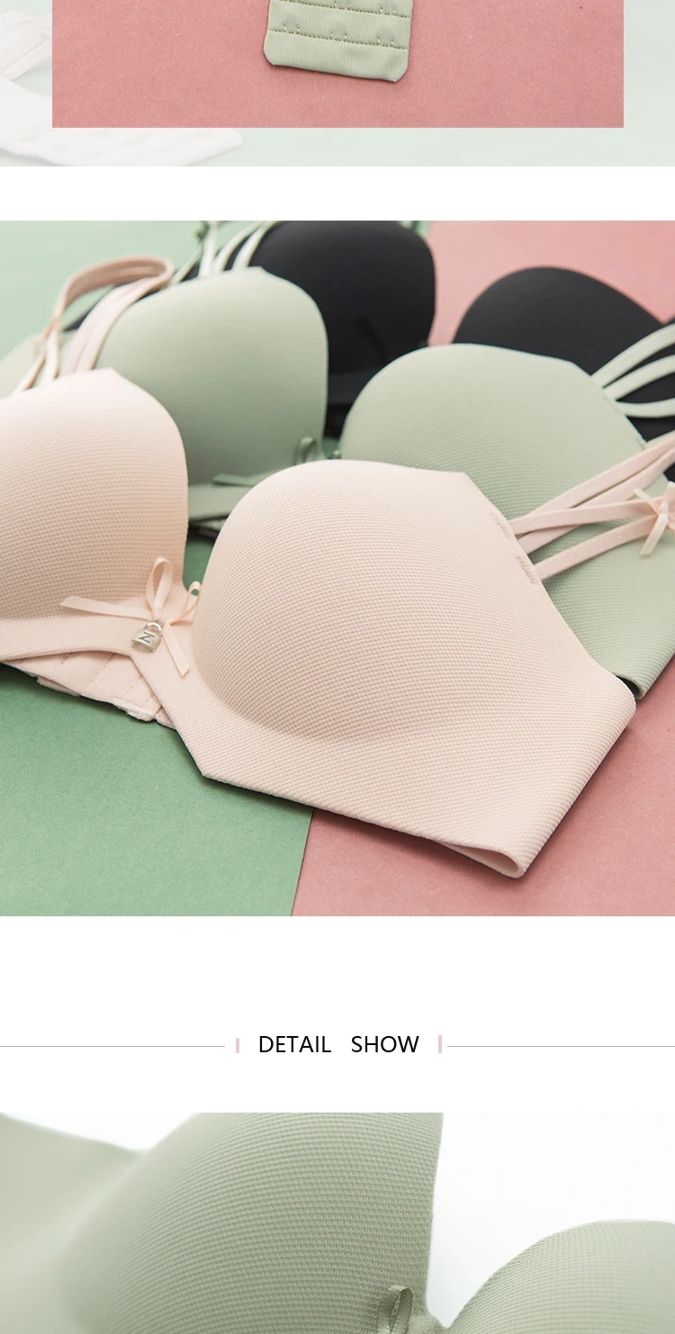 Roseheart новые женские модные однотонные зеленые фиолетовые сексуальные нижнее белье ремни с бантом хлопковые трусики беспроводные комплекты бюстгальтеров цельные бюстгальтеры