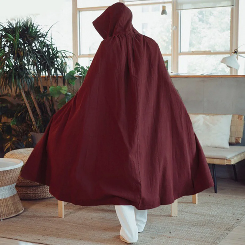 Мужская накидка-пончо Vitange с капюшоном колдун Косплей пальто кардиган пуловер плащ