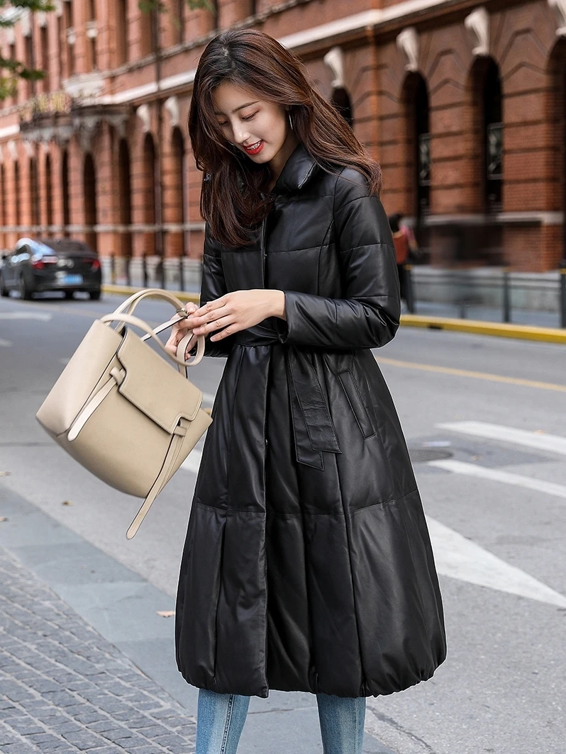 Real Leather Jacket Genuine Sheepskin Coat Women Clothes 2020 Hooded White Duck Down Winter B0531 YY2291 | Женская одежда