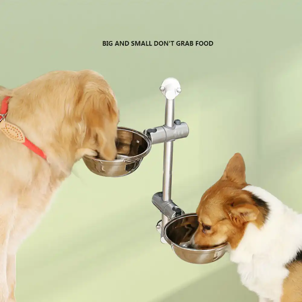 Pet Lifting Double Bowl Hanging Lifting Bracket Anti Choking Dog