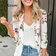 office Elegant Blazer white Women Floral autumn spring Long Sleeve Blazer Notched Collar Coat Female Outerwear office Elegant Blazer white Women Floral autumn spring Long Sleeve Blazer Notched Collar Coat Female Outerwear