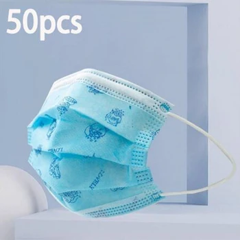 

Kid Mask Children Mouth Mask Protective Face Mask Kids Disposable Non-Woven 3 Layers Filter Anti-Virus PM 2.5 Proof Earloop