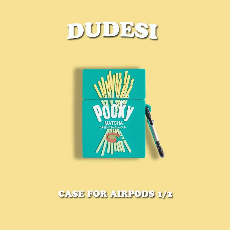 3D Клубника Glico Pocky печенье+ кольцо Беспроводная bluetooth-гарнитура силиконовый чехол для гарнитура для airpods защитные противоударные чехлы