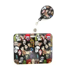 

Michale Myers Horror Characters Cute Card Cover Clip Lanyard Retractable Student Nurse Badge Reel Clip Cartoon ID Card Badge