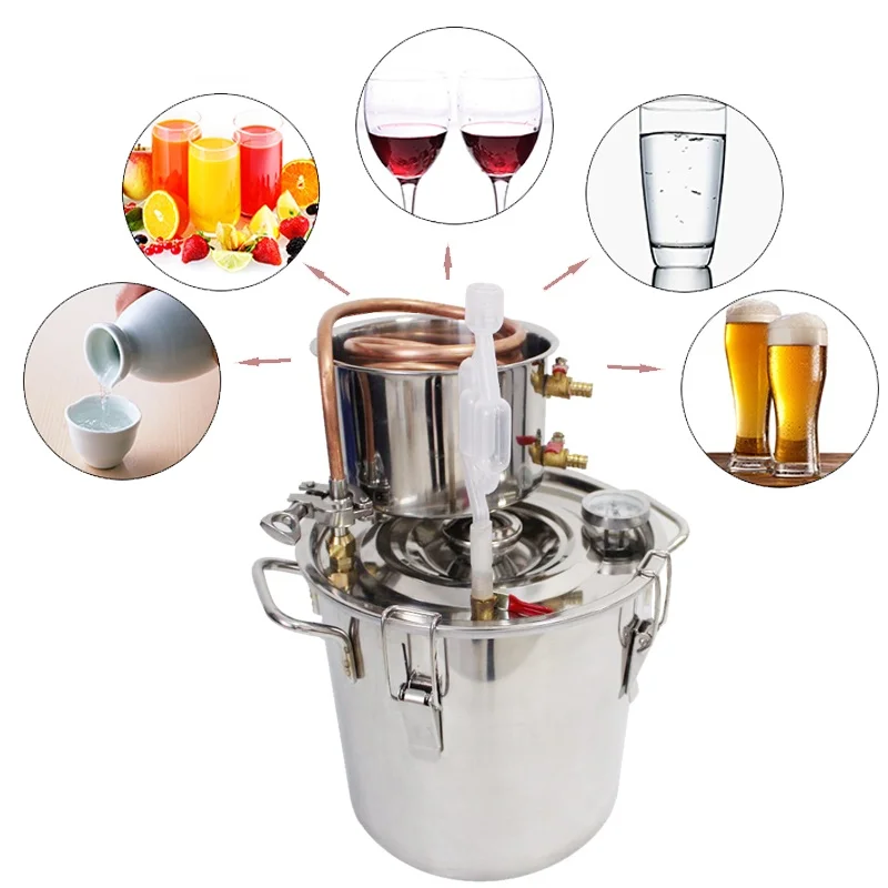 3GAL 12L эффективный дистиллятор Moonshine алкоголь все еще нержавеющая медь DIY для
