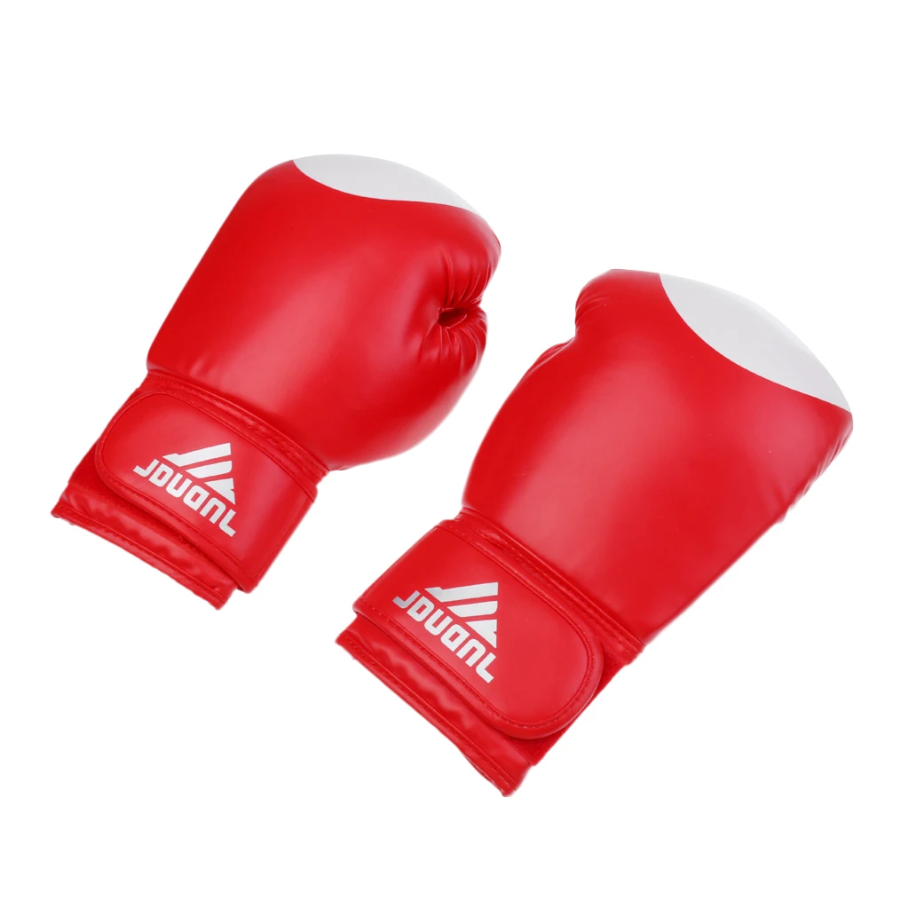 1 Pair PU Leather Boxing Gloves MMA Muay Thai Punching Bag Training