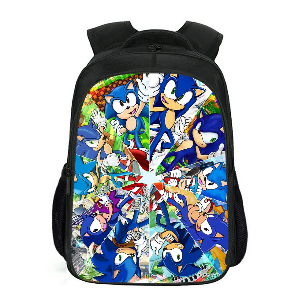 

Double Layer Backpack Russian Sonic The Hedgehog Pattern Kids Backpack Cartoon Anime Design School Bag Children's Backpack
