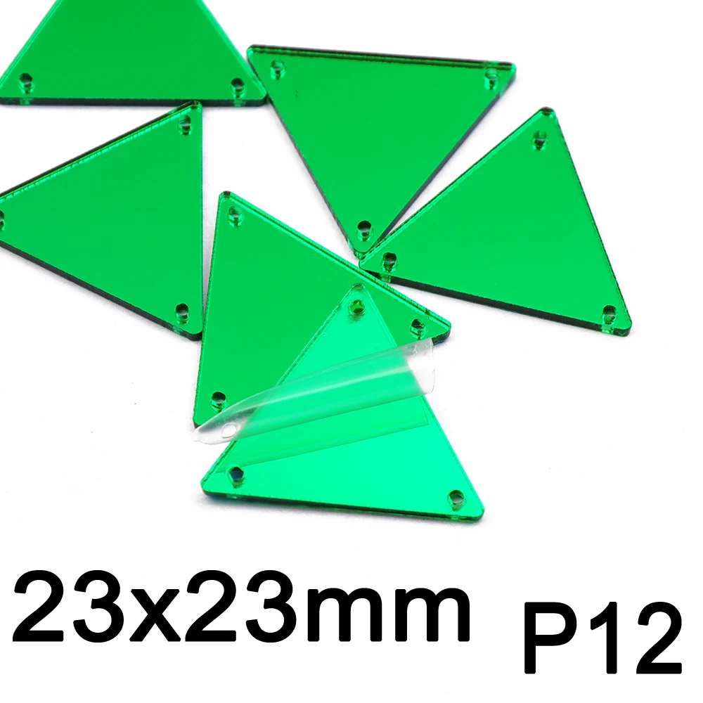 30pcs colorful Sew on Mirror Rhinestones DIY Acrylic Flatback Mirrored Beads for Costume Evening Dresses Garment Accessory - Цвет: Green